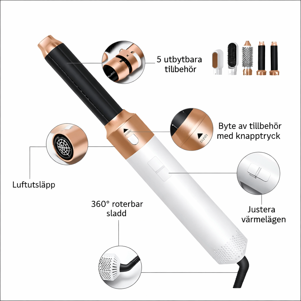 5-i-1 hårstylingapparat